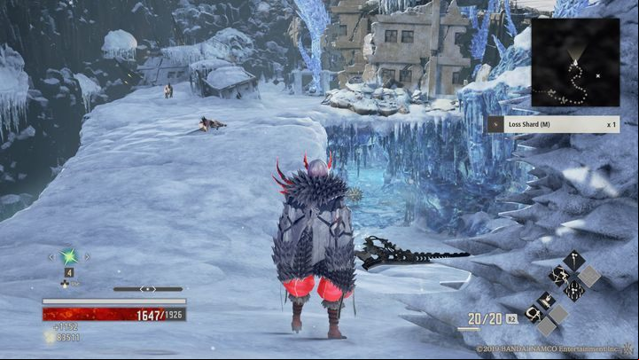 Continue on ahead (you will descend to the ice cave later) - Snowfield Summit | Code Vein Walkthrough - Area P-9 - Code Vein Guide