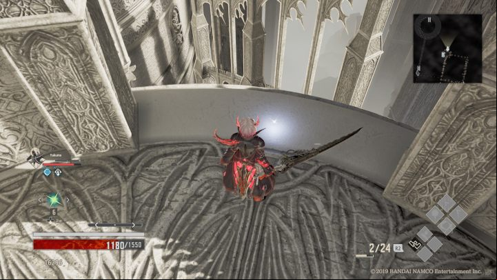 After climbing the ladder, move near the item and pick up Blood Bead Candy - Gated Room | Code Vein Walkthrough - Area F-15 - Code Vein Guide