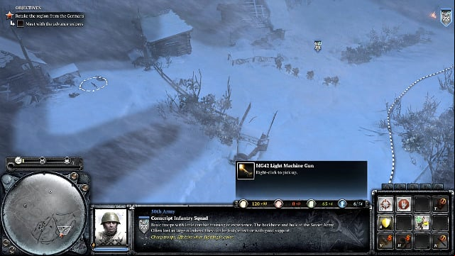 Marching through snow banks slows down your squad - Mission 04 - The Miraculous Winter - The Campaign Mode - Company of Heroes 2 - Game Guide and Walkthrough