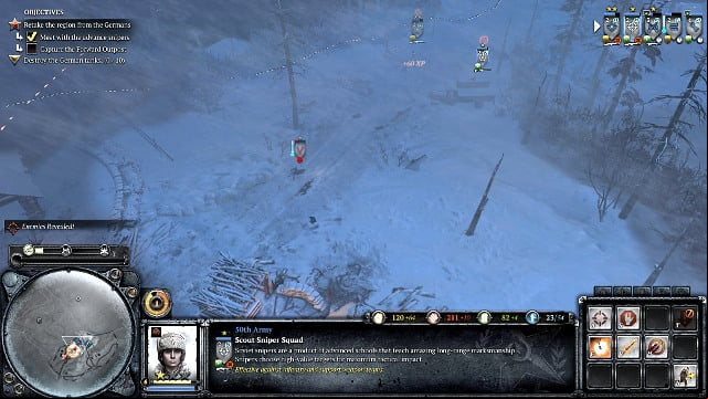 The camouflaged snipers are capable of dealing with infantry very quickly - Mission 04 - The Miraculous Winter - The Campaign Mode - Company of Heroes 2 - Game Guide and Walkthrough
