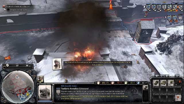 The destroyed bridge will be impossible to cross - Mission 12 - Poznan Citadel - The Campaign Mode - Company of Heroes 2 - Game Guide and Walkthrough