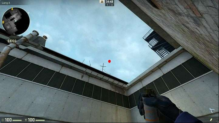 Position yourself in the place where the thick white rope connects to the wall - Cache | Tournament maps in CS GO - Tournament Maps in Counter Strike: Global Offensive - CS GO Game Guide