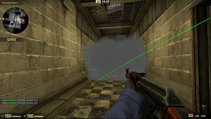 The grenade will fall into the tunnel and decrease the sight of players attempting to get to point B from the ventilation shaft - Cache | Tournament maps in CS GO - Tournament Maps in Counter Strike: Global Offensive - CS GO Game Guide
