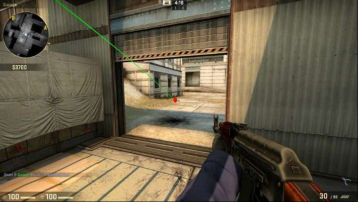 The grenade will fly through the garage and explode in the middle of the map, without touching the ground - Cache | Tournament maps in CS GO - Tournament Maps in Counter Strike: Global Offensive - CS GO Game Guide