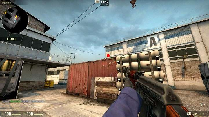 The grenade will bounce off the container and explode above it - Cache | Tournament maps in CS GO - Tournament Maps in Counter Strike: Global Offensive - CS GO Game Guide