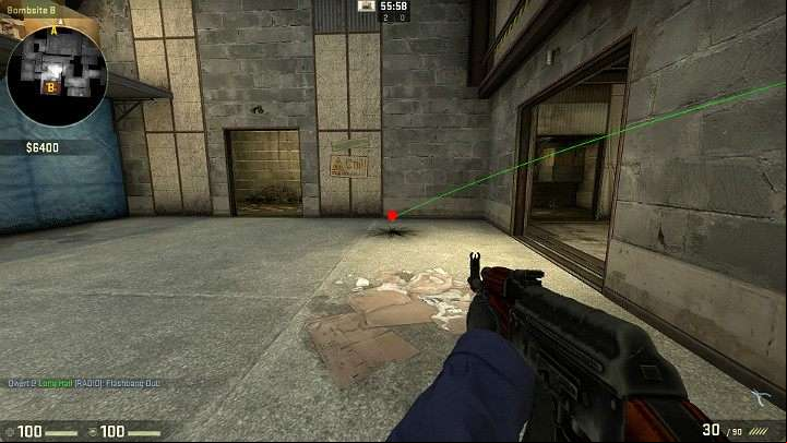 The grenade will fall on point B and blind all players in the room - Cache | Tournament maps in CS GO - Tournament Maps in Counter Strike: Global Offensive - CS GO Game Guide