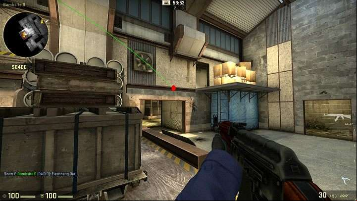 The grenade will fly above the crates and it will explode in the air - Cache | Tournament maps in CS GO - Tournament Maps in Counter Strike: Global Offensive - CS GO Game Guide