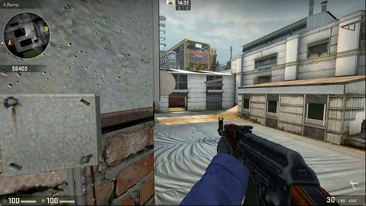 The view from the spot at the spool, from behind the white crate - Cache | Tournament maps in CS GO - Tournament Maps in Counter Strike: Global Offensive - CS GO Game Guide