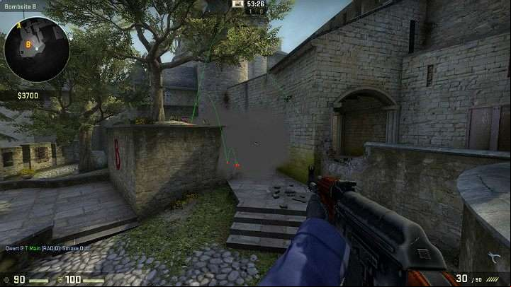 The grenade will bounce off the tower and it will drop down, limiting the visibility of players looking from the canyon - Cache | Tournament maps in CS GO - Tournament Maps in Counter Strike: Global Offensive - CS GO Game Guide