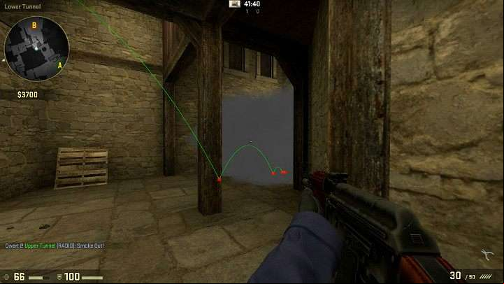 The grenade will bounce off the planks and will drop down - Cache | Tournament maps in CS GO - Tournament Maps in Counter Strike: Global Offensive - CS GO Game Guide