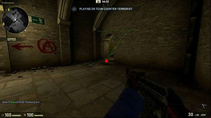 The grenade will fall into the room and blind all players looking from the center - Cache | Tournament maps in CS GO - Tournament Maps in Counter Strike: Global Offensive - CS GO Game Guide