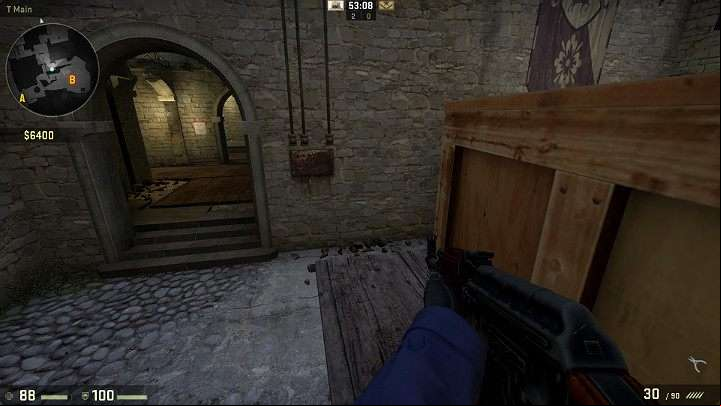 When crouching behind the small crate you are completely invisible for players incoming from point B - Cache | Tournament maps in CS GO - Tournament Maps in Counter Strike: Global Offensive - CS GO Game Guide