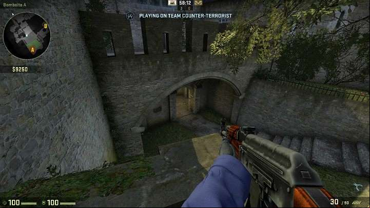 Now you will have a good shooting position from which you can observe the age leading to the center of the map - Cache | Tournament maps in CS GO - Tournament Maps in Counter Strike: Global Offensive - CS GO Game Guide