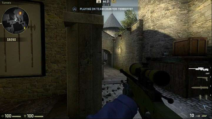 If you start the round as terrorist, you can quickly run to long B and get the position with the view at the hole in the wall from point B side - Cache | Tournament maps in CS GO - Tournament Maps in Counter Strike: Global Offensive - CS GO Game Guide