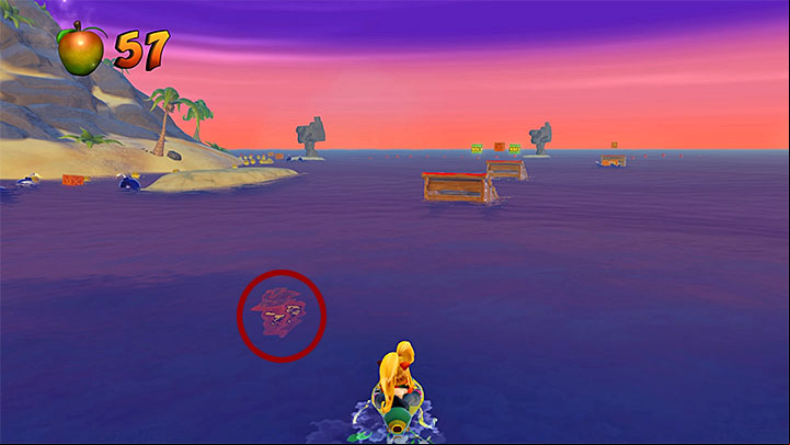 In Hot Coco, you ride a jet ski and unlike in the rest of stages of this type, you do not have to follow any specific route - Hot Coco and Eggipus Rex | Crash Bandicoot 3 | Secret Levels - Crash Bandicoot 3 - Secret levels - Crash Bandicoot N. Sane Trilogy Game Guide