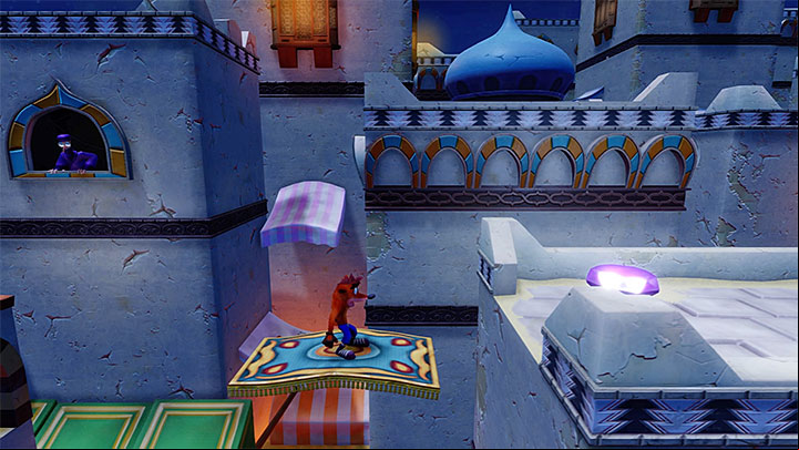 You can obtain the violet gem during the thirteenth stage - High Time - Bringing Down the House | Crash Bandicoot 3 Trophy Guide - Crash Bandicoot 3: Warped - Crash Bandicoot N. Sane Trilogy Game Guide