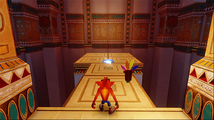 You can obtain the blue gem during the twentieth stage - Tomb Wader - Bringing Down the House | Crash Bandicoot 3 Trophy Guide - Crash Bandicoot 3: Warped - Crash Bandicoot N. Sane Trilogy Game Guide