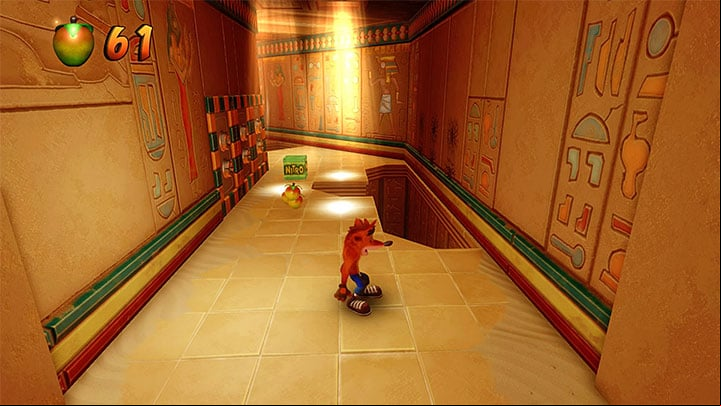 Along your path, get around the sarcophagus with a mummy and follow the path - Sphynxinator | Crash Bandicoot 3 | Levels - Crash Bandicoot 3 - Egyptian location - Crash Bandicoot N. Sane Trilogy Game Guide