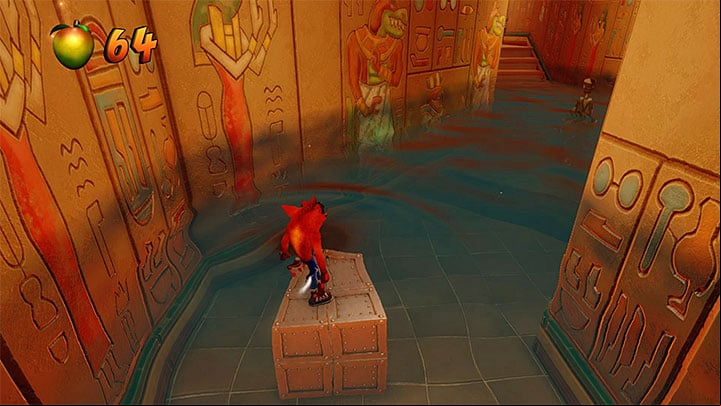 Smash crates in the area that is being flooded and move on - Tomb Wader | Crash Bandicoot 3 | Levels - Crash Bandicoot 3 - Egyptian location - Crash Bandicoot N. Sane Trilogy Game Guide