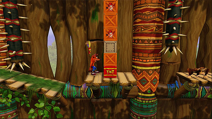Continue your journey while avoiding spikes and flames - Native Fortress | N. Sanity Island | Levels - Crash Bandicoot - N. Sanity Island - Crash Bandicoot N. Sane Trilogy Game Guide