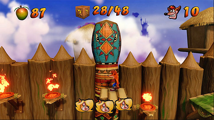 The hardest part of the level is after you unlock the last checkpoint shown on the above picture - Native Fortress | N. Sanity Island | Levels - Crash Bandicoot - N. Sanity Island - Crash Bandicoot N. Sane Trilogy Game Guide