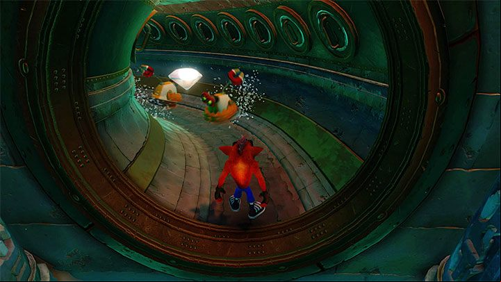 In the next location, use one more platform and reach the first checkpoint - Sewer or Later | Crash Bandicoot 2 | Levels - Crash Bandicoot 2 - Sewer Warp Room - Crash Bandicoot N. Sane Trilogy Game Guide