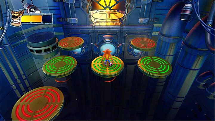 This fight takes place on nine floating platforms - Tiny Tricked | Crash Bandicoot 2 Trophy Guide - Crash Bandicoot 2: Cortex Strikes Back - Crash Bandicoot N. Sane Trilogy Game Guide