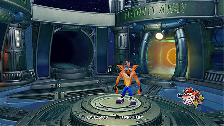High-Tech Warp Rooms view - High-Tech Warp Room | Crash Bandicoot 2 | Levels - Crash Bandicoot 2 - High-Tech Warp Room - Crash Bandicoot N. Sane Trilogy Game Guide