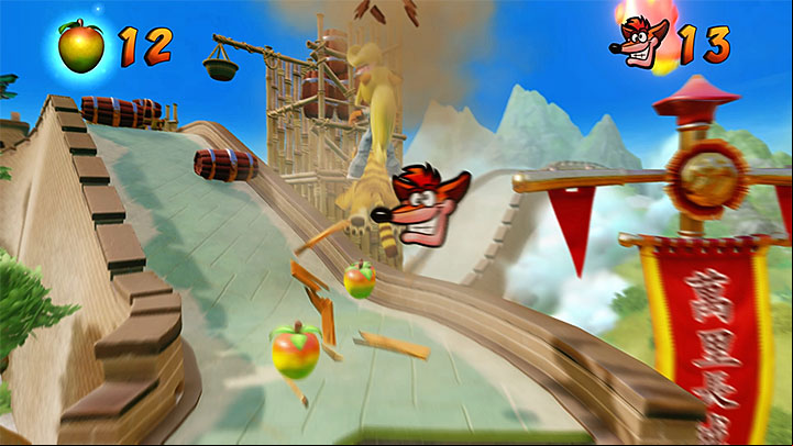 When you start the ride you must immediately focus on destroying crates, avoiding obstacles (e - Orient Express | Crash Bandicoot 3 | Levels - Crash Bandicoot 3 - Medieval location - Crash Bandicoot N. Sane Trilogy Game Guide