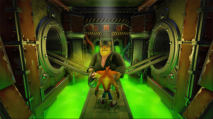 You encounter the first opponent right after the stage starts - Toxic Waste | Cortex Island | Levels - Crash Bandicoot - Cortex Island - Crash Bandicoot N. Sane Trilogy Game Guide