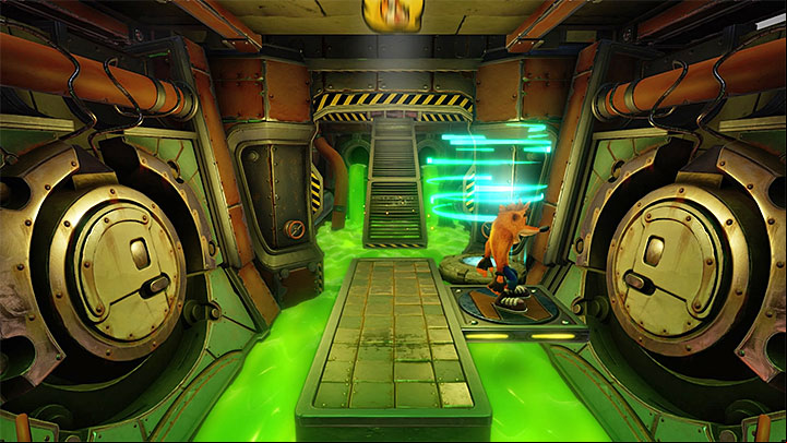 Continue your exploration and eliminate barrel-tossing opponents - Toxic Waste | Cortex Island | Levels - Crash Bandicoot - Cortex Island - Crash Bandicoot N. Sane Trilogy Game Guide