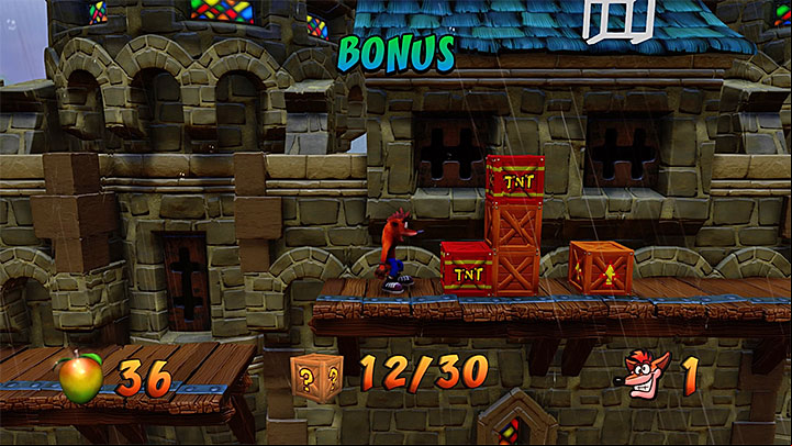Continue your journey through the village which, for now, wont surprise you with anything new (detonate TNT crates in the same way as always) - Double Header | Crash Bandicoot 3 | Levels - Crash Bandicoot 3 - Oriental location - Crash Bandicoot N. Sane Trilogy Game Guide