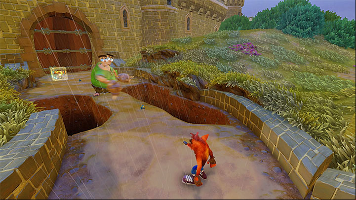 When you go back to the village you must move forward and try to avoid every two-headed giant - Double Header | Crash Bandicoot 3 | Levels - Crash Bandicoot 3 - Oriental location - Crash Bandicoot N. Sane Trilogy Game Guide