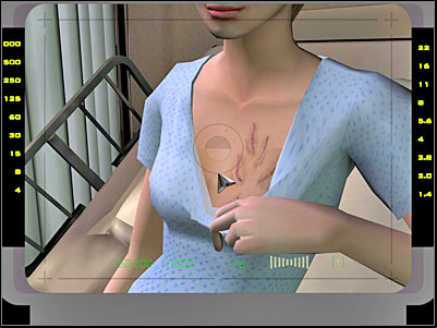 Once this conversation is over, you will have to click on a small stand which is located to the right of Connie's bed - Case 2 - part 3 - Case 2 - Double Down - Crime Scene Investigation: Hard Evidence - Game Guide and Walkthrough