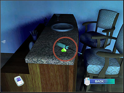 Turn right and click on the entrance leading to the bathroom - Case 4 - part 8 - Case 4 - In Your Eyes - Crime Scene Investigation: Hard Evidence - Game Guide and Walkthrough