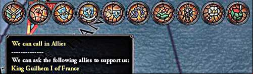 Icon of flag means, that you can summon an ally. - Military campaigns - Military - Crusader Kings II - Game Guide and Walkthrough