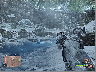 You will soon turn south and it would be a good idea to start climbing here (screen) - Reaching the mining complex - Mission 4: Frozen Paradise - Crysis Warhead - Game Guide and Walkthrough