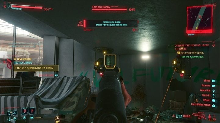 This opponent is very easily attacked by surprise - Cyberpunk 2077: Too Little, Too Late - cyberpsycho sighting walkthrough - Cyberpsycho Sighting - mini-bosses - Cyberpunk 2077 Guide