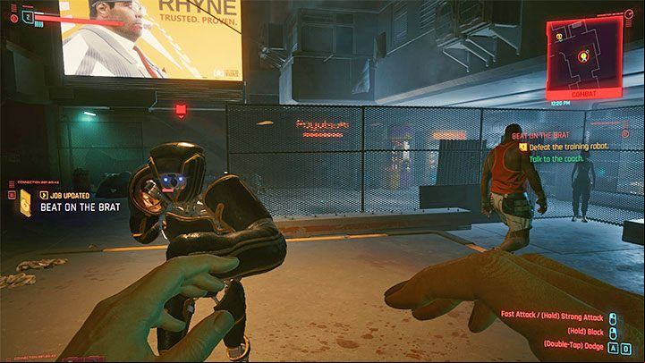 Coach Fred will suggest a mock fight with a training robot - Cyberpunk 2077: Beat on the Brat - walkthrough - Exploration - Cyberpunk 2077 Guide