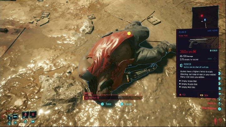 In the body near the fridge, you will find an iconic weapon - Plan B - Cyberpunk 2077: Kold Mirage - walkthrough - Exploration - Cyberpunk 2077 Guide