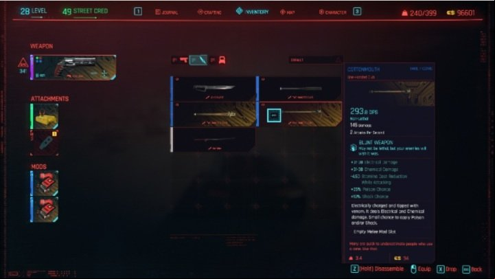 How to unlock: you can take it from Fingers' bedroom during The Space in Between main job - Cyberpunk 2077: Iconic weapons list - World Atlas - Cyberpunk 2077 Guide