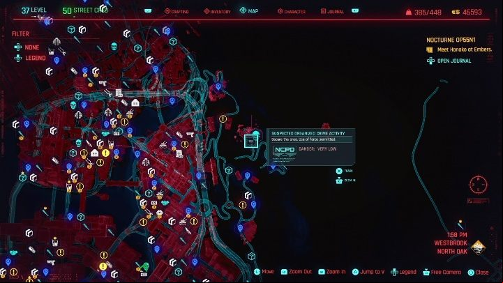In Westbrook you will encounter 2 organized crime locations - Cyberpunk 2077: Westbrook, ND Scanner Hustles - Map, Walkthrough - ND Scanner Hustles - Cyberpunk 2077 Guide