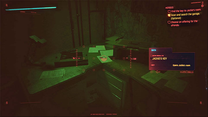 Optionally you can unlock the door to the second part of the garage - the key to Jackie's room lies on his desk - Cyberpunk 2077: Heroes walkthrough - Storyline quests - Cyberpunk 2077 Guide