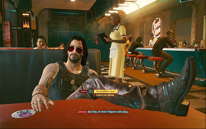 This is not a question that can be answered unequivocally - Cyberpunk 2077: Johnny Silverhand - Keanu Reeves - Companions - Cyberpunk 2077 Guide