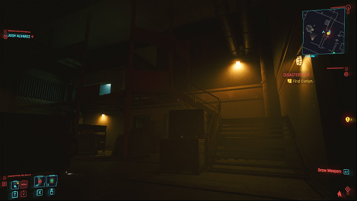 Enter the elevated platform on the right side of the entrance and go to the very end of the room - Cyberpunk 2077: Disasterpiece walkthrough - Act 2 - Cyberpunk 2077 Guide