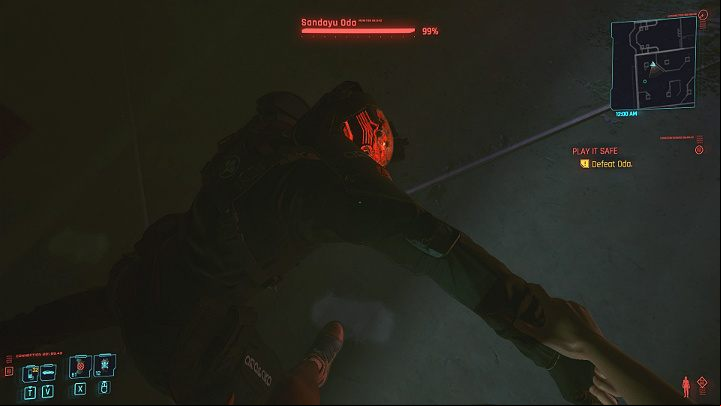 Oda will use the camouflage again and start looking for V - Cyberpunk 2077: How to beat Oda? - Bosses - Cyberpunk 2077 Guide