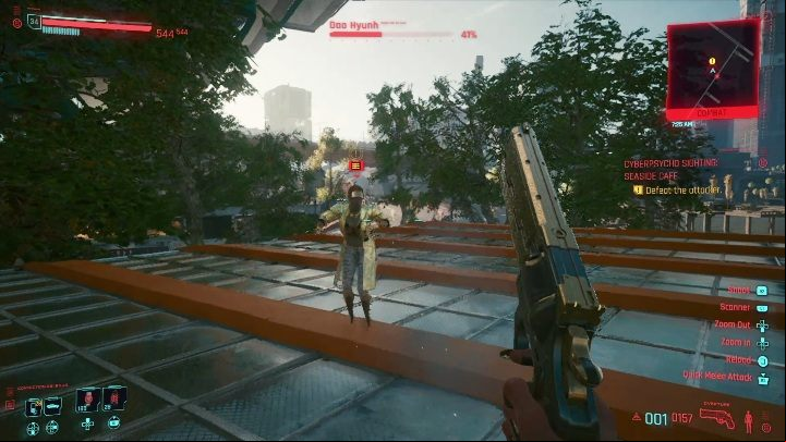 Important information about the fight against Dao Hyunh - Cyberpunk 2077: Seaside Cafe - cyberpsycho sighting walkthrough - Cyberpsycho Sighting - mini-bosses - Cyberpunk 2077 Guide