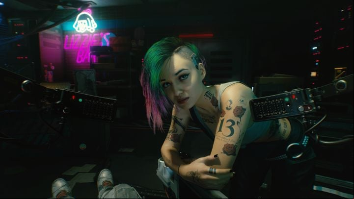 Judy Alvarez, the leader of the Moxes in Cyberpunk 2077, is a huge fan of tattoos - Cyberpunk 2077: Easter eggs list - Basics - Cyberpunk 2077 Guide