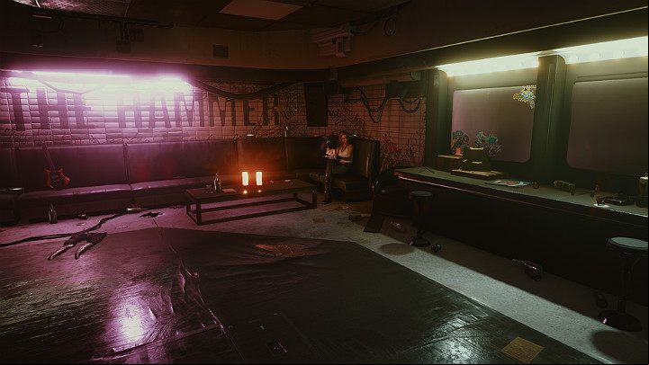 When you assume control of Johnny, first grab the microphone on the stage and then talk to Kerry and enter the dressing room - Cyberpunk 2077: Transmission walkthrough - Act 2 - Cyberpunk 2077 Guide
