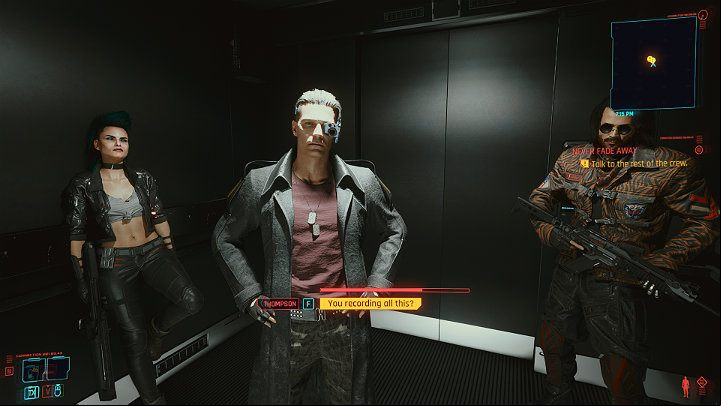 After a short cutscene you will appear in the elevator inside the Arasaka Tower - Cyberpunk 2077: Transmission walkthrough - Act 2 - Cyberpunk 2077 Guide